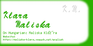 klara maliska business card